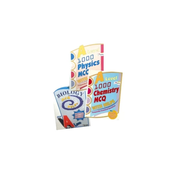Three educational books on a white background