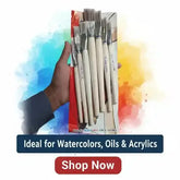 Borolac Art Paint Flat Brushes Value Set Of 7PCs (Hassan Group) - BOOKS N ARTS