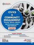 Book cover of 'Civics & Community Engagement' by Nishhtar Publications with a blue circle and text.