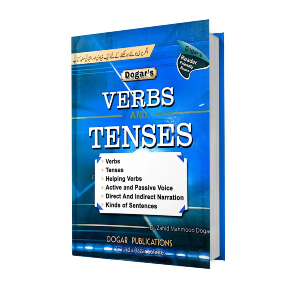 Book titled 'Verbs and Tenses' by Dogar Publications on a white background