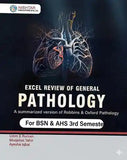 Book cover of 'Excel Review of General Pathology' with an anatomical illustration on a dark background.