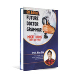 Book titled 'Future Doctor Grammar' with a cover featuring a person holding a stethoscope on a white background.