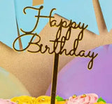 Happy Birthday Gold Text Cake Topper - BOOKS N ARTS