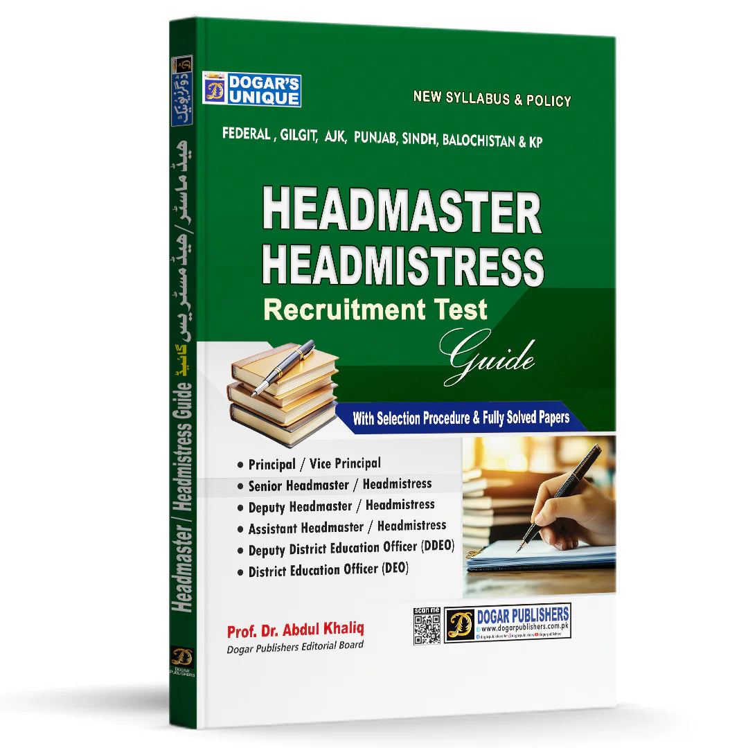 Cover Image for Headmaster/ Headmistress Recruitment Guide By Dogar Publishers