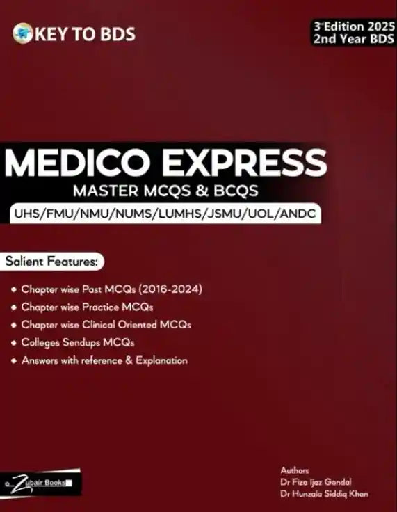 Book cover of 'Medico Express Master MCQs & BCQs' with a red background and white text.
