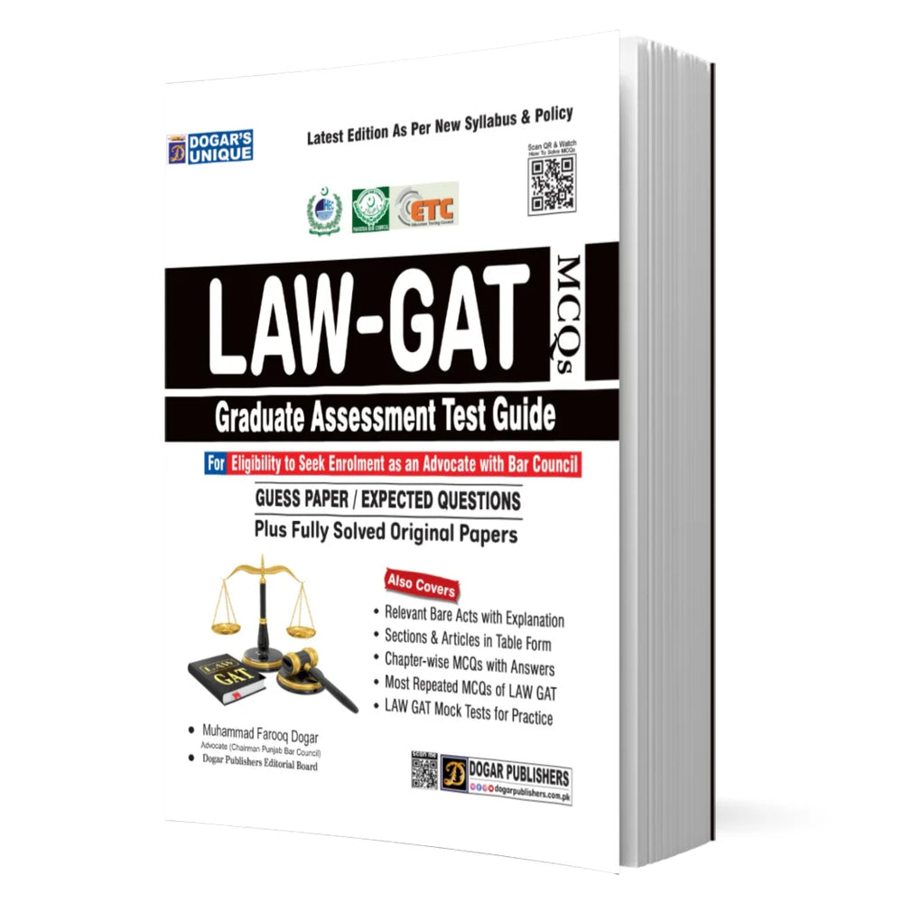 Book titled 'LAW-GAT Graduate Assessment Test Guide' on a white background