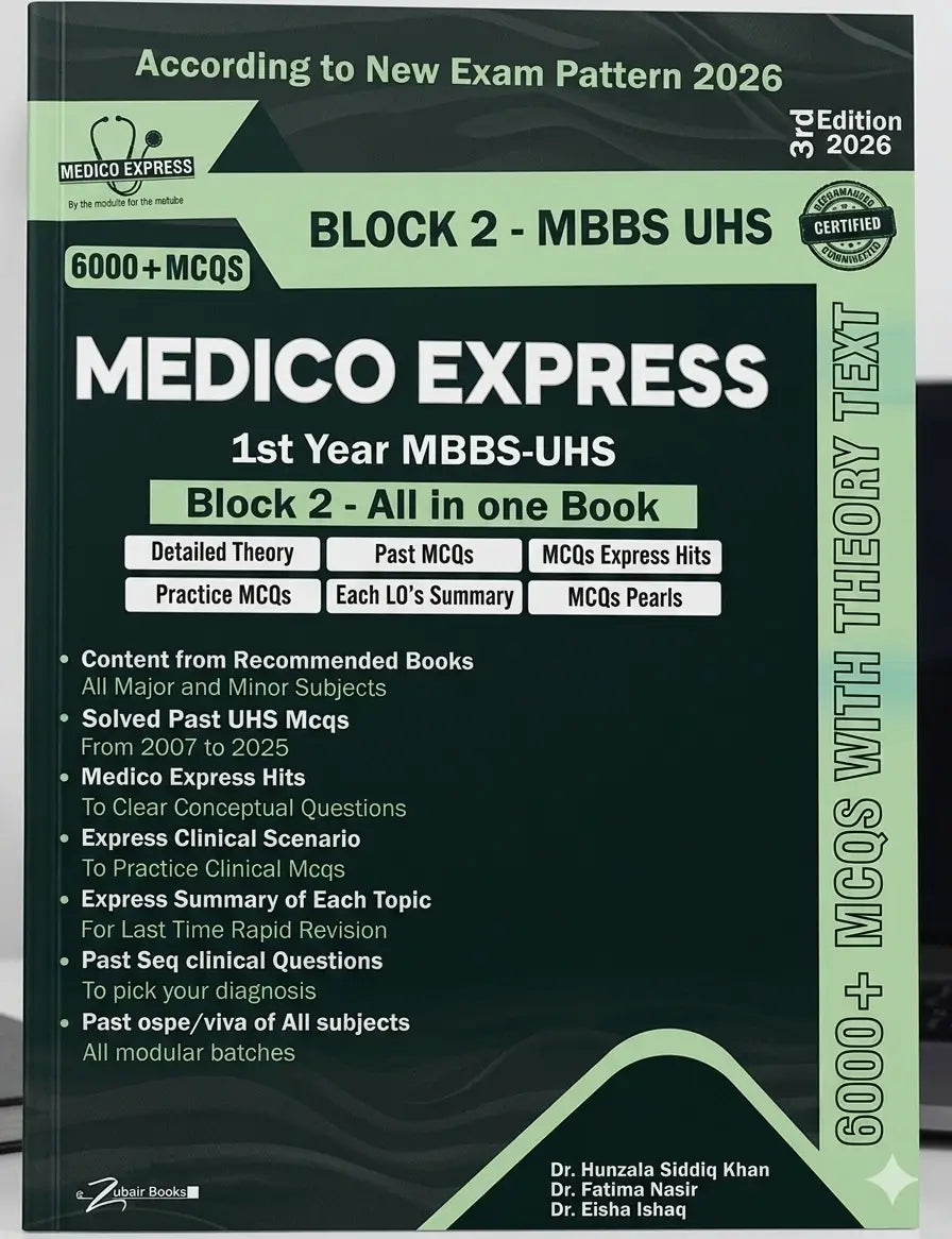 Medico Express book for 1st Year MBBS-UHS Block 2 with green and black cover