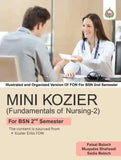 Book cover of 'Mini Kozier Fundamentals of Nursing-2' with a nurse and patient illustration.