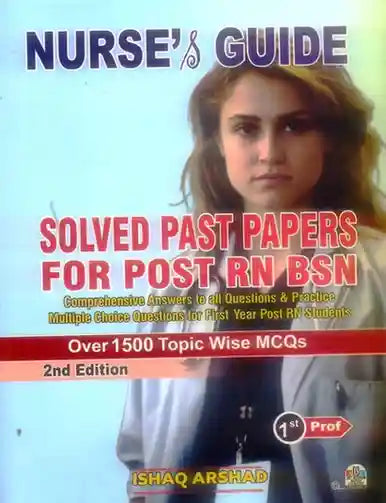 Book cover of 'Nurse's Guide Solved Past Papers for Post RN BSN' with a person in the background