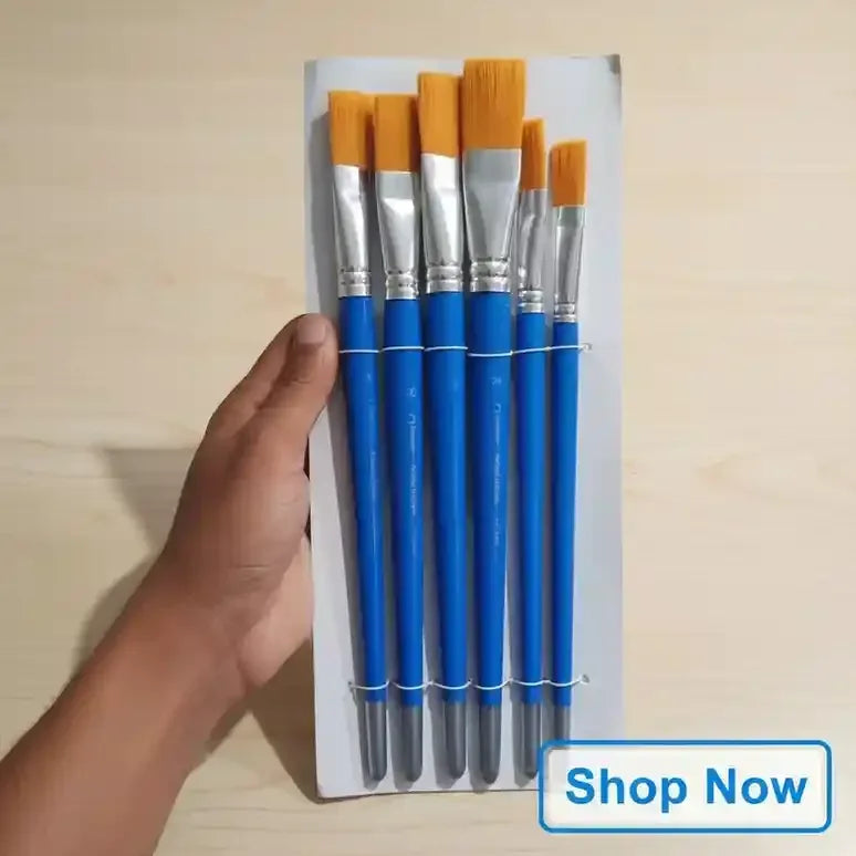 Omega Artist Brush 6PCs 577 Nylon 14-24 Size - BOOKS N ARTS