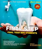 Book cover for 'Final Step' for final year BDS students with dental imagery and text.