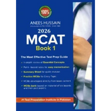 Book titled '2026 MCAT Book 1' by Anees Hussain with a blue cover and white text.