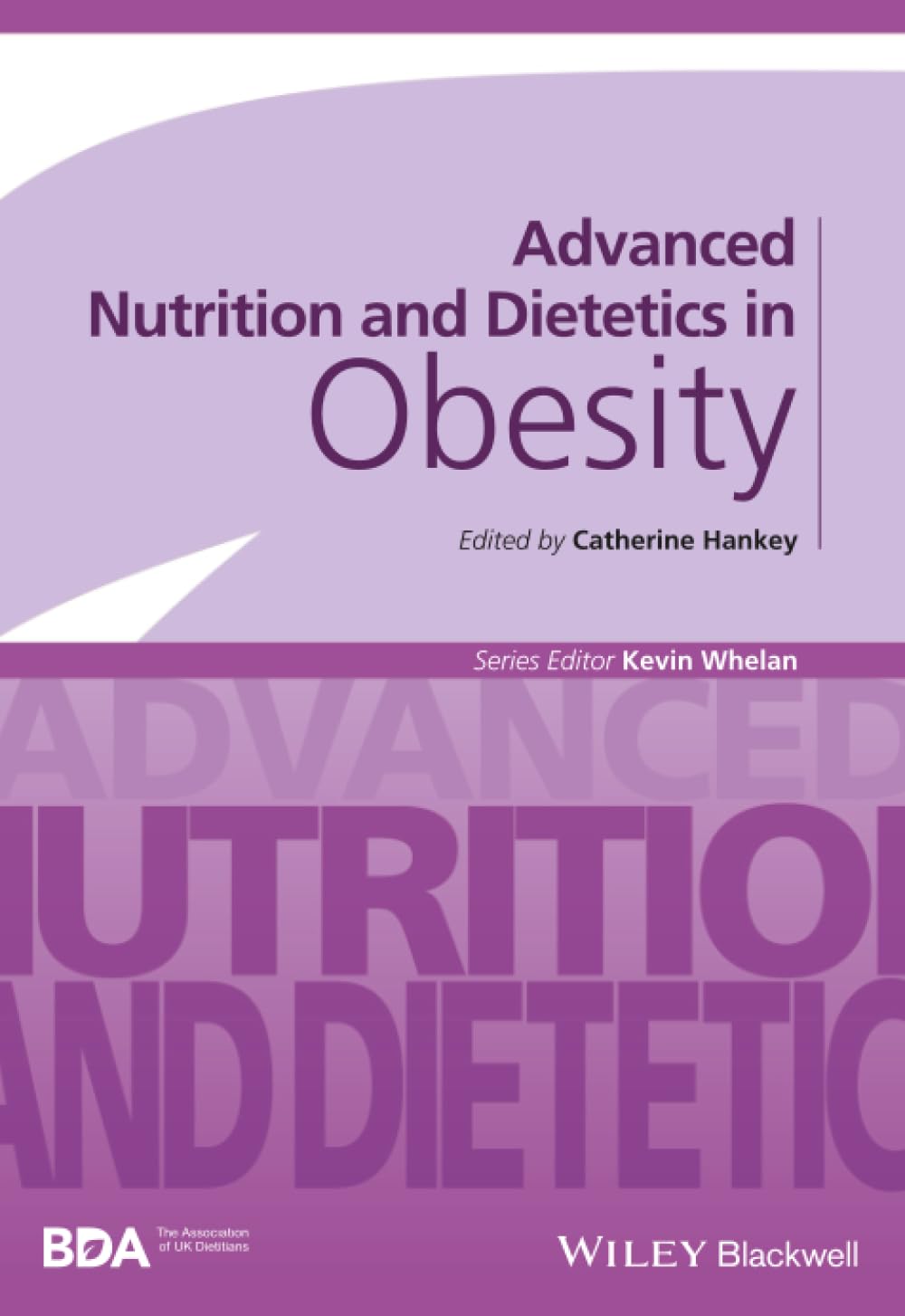 Book cover of 'Advanced Nutrition and Dietetics in Obesity' with purple and white design.