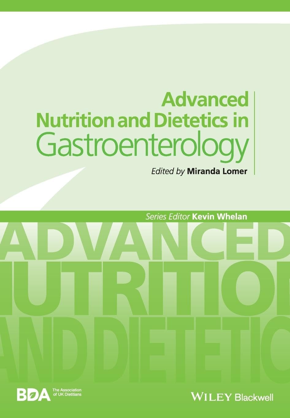 Book cover of 'Advanced Nutrition and Dietetics in Gastroenterology' with green text on a white background