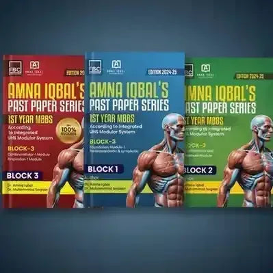 Amna Iqbal's Past Paper Series for 1st Year MBBS BLOCK 1 2 3 By Amna Iqbal - BOOKS N ARTS 