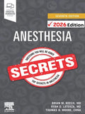 Book cover of 'Anesthesia Secrets' with a red stamp and text on a dark background
