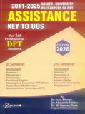 Book cover of 'Assistance Key to UOS' for DPT students with red and yellow design
