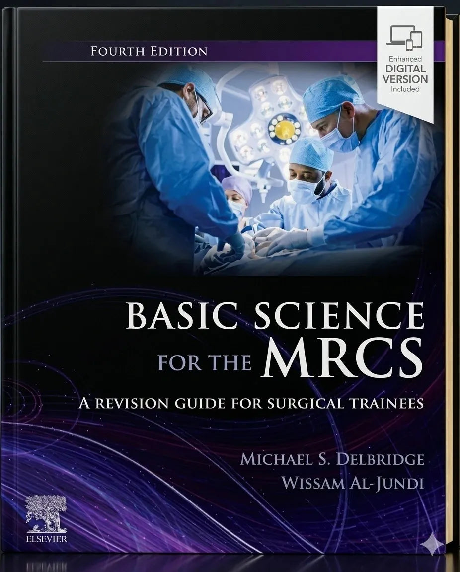 Book titled 'Basic Science for the MRCs' with surgeons in an operating room on the cover.