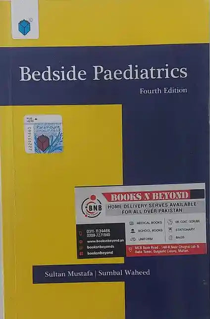 Book titled 'Bedside Paediatrics' with a yellow and blue cover, featuring branding of 'Books N Beyond'.