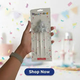 Birthday Sparking Candle Set Simple Star and Heart Shaped - BOOKS N ARTS 