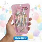 Birthday Sparking Candle Set Simple Star and Heart Shaped - BOOKS N ARTS 