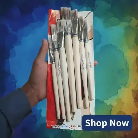 Borolac Art Paint Flat Brushes Value Set Of 7PCs (Hassan Group) - BOOKS N ARTS 