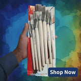Borolac Art Paint Flat Brushes Value Set Of 7PCs (Hassan Group) - BOOKS N ARTS 