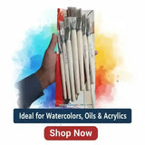 Borolac Art Paint Flat Brushes Value Set Of 7PCs (Hassan Group) - BOOKS N ARTS 