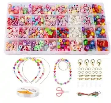 Bracelet Making Beads for Girls 32 Types Beads for Bracelets Necklaces Headbands Making - BOOKS N ARTS 