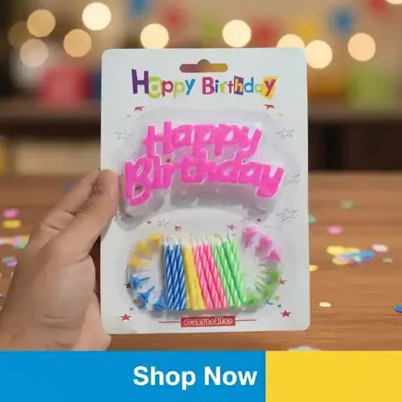 Candle Set Birthday with Happy Birthday Writing - BOOKS N ARTS 