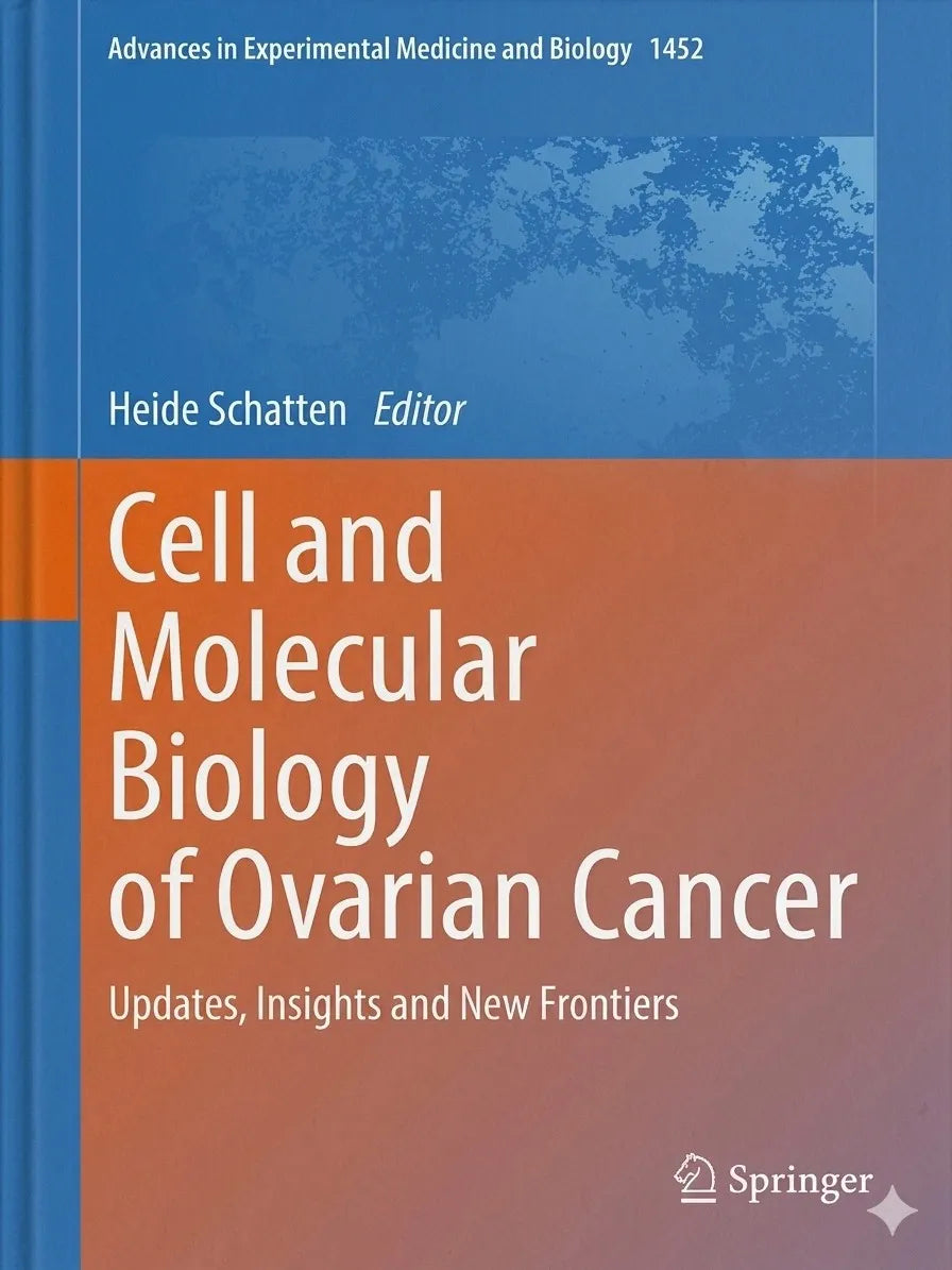 Book cover of 'Cell and Molecular Biology of Ovarian Cancer' with a blue and orange gradient.