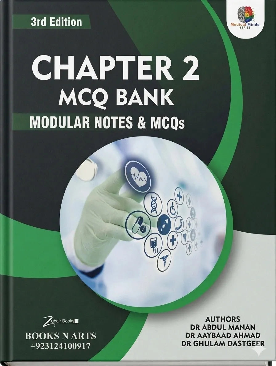 Book titled 'Chapter 2 MCQ Bank Modular Notes & MCQs' with a green and black cover.