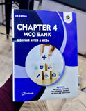 Book titled 'Chapter 4 MCQ Bank' with a blue and white cover held by a person.