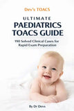 Book cover of 'Ultimate Paediatrics TOACS Guide' with a baby on a white background