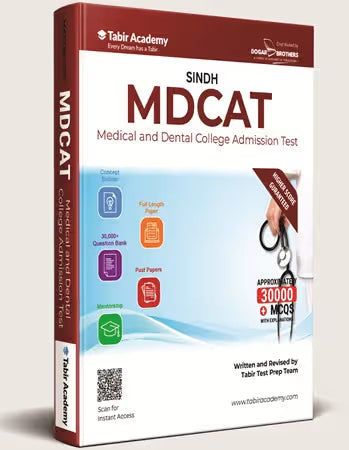 Sindh MDCAT preparation book by Tabir Academy on a light gray background