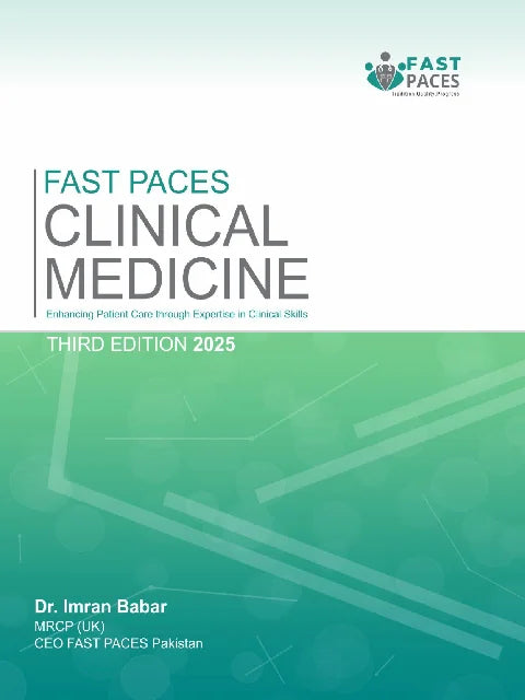 Book cover of 'Fast Paces Clinical Medicine' with a green and white design.