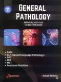 Book cover of 'General Pathology' with medical images and text on a dark background