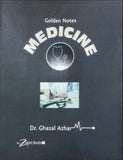 Book titled 'Golden Notes Medicine' by Dr. Ghazal Azhar with a cover image of a doctor and text.