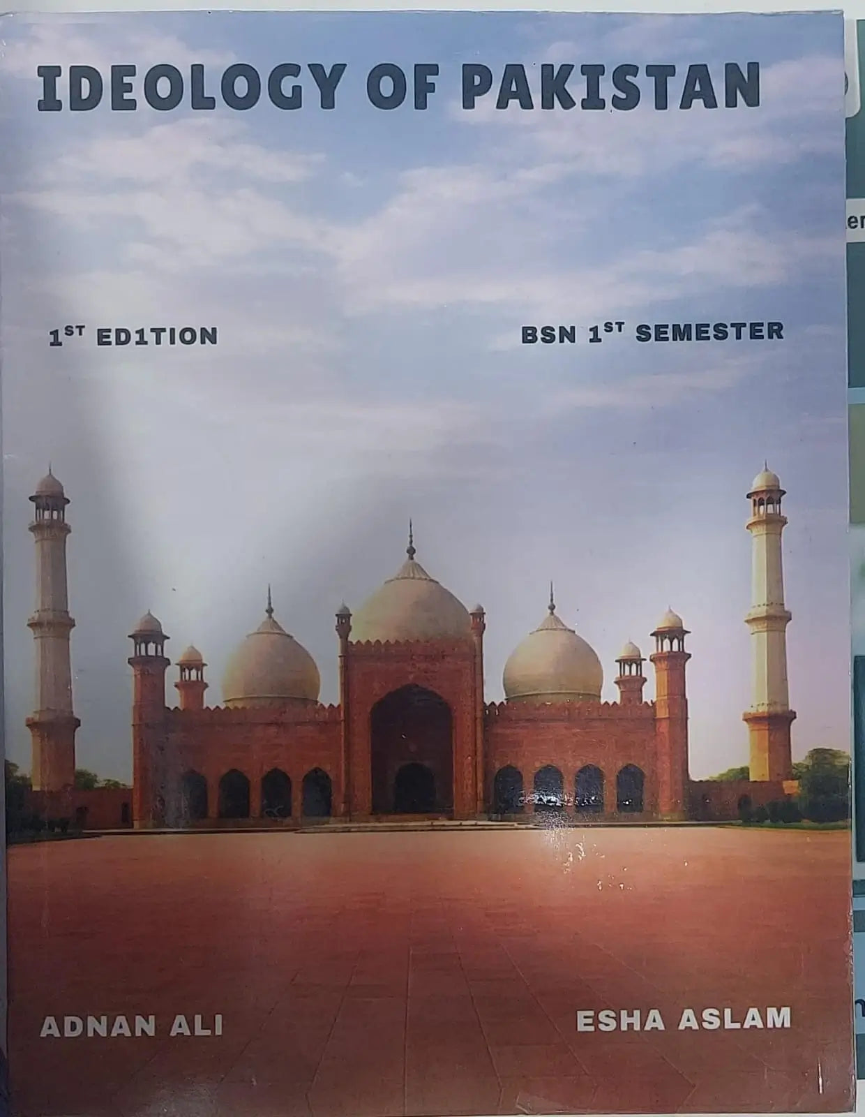Book cover of 'Ideology of Pakistan' with a mosque in the background