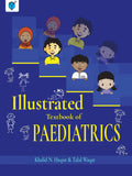 Book cover of 'Illustrated Textbook of Paediatrics' with cartoon children on a blue background