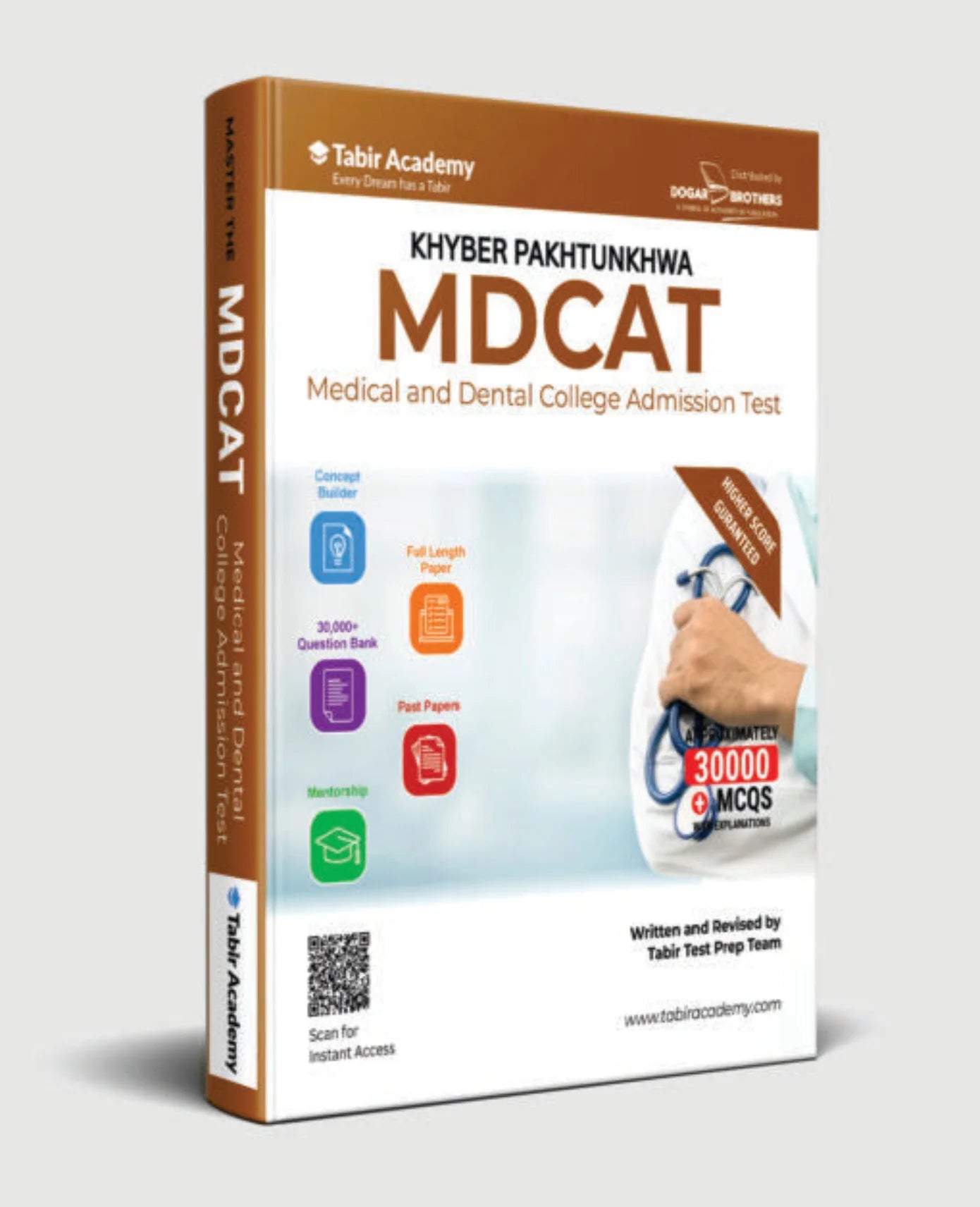 MDCAT preparation book by Tabir Academy on a white background