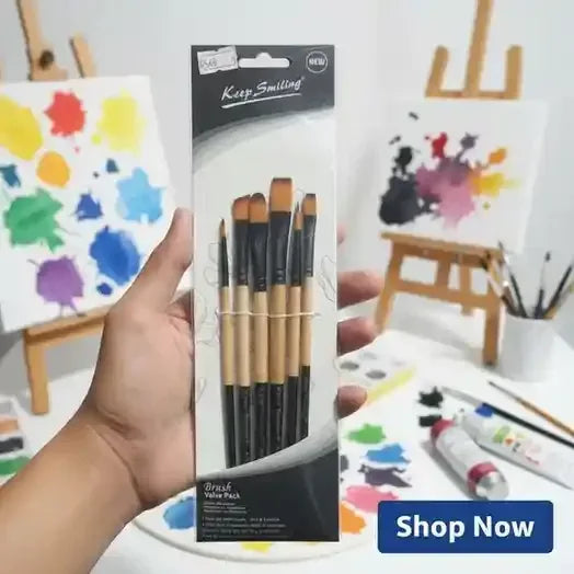 Keep Smiling Paint Brushes 6-Piece Set (21 Number) - BOOKS N ARTS 