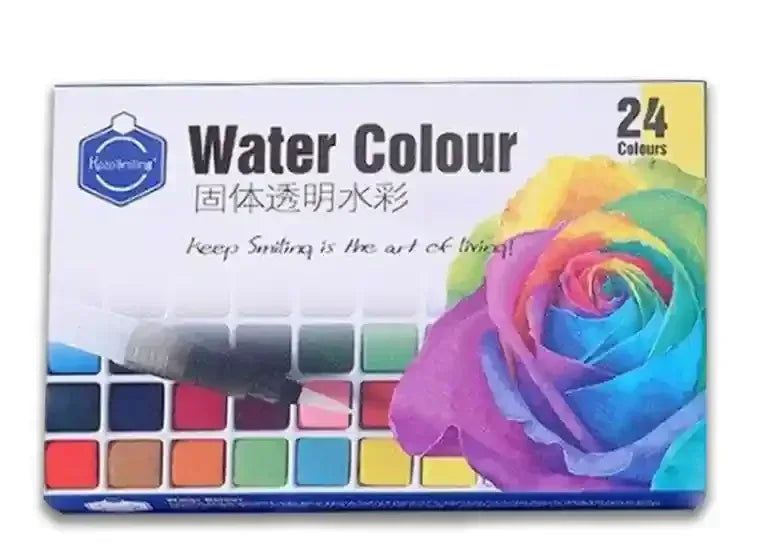 Keep Smiling Solid Transparent Water Colour 24 Colours Box - BOOKS N ARTS 