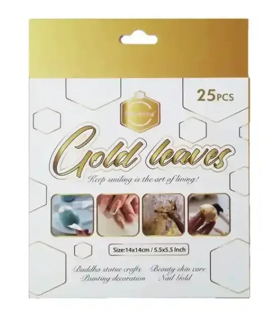 Keep Smilling Gold Leaves 25PCs 5.5x5.5 IN - BOOKS N ARTS 