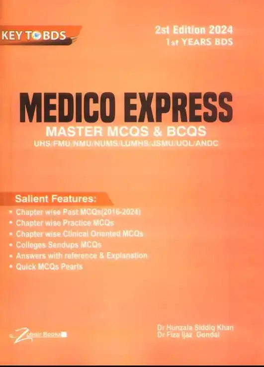 Book cover of 'Medico Express' with an orange gradient background