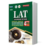 Book titled 'LAT Law Admission Test Guide' on a white background