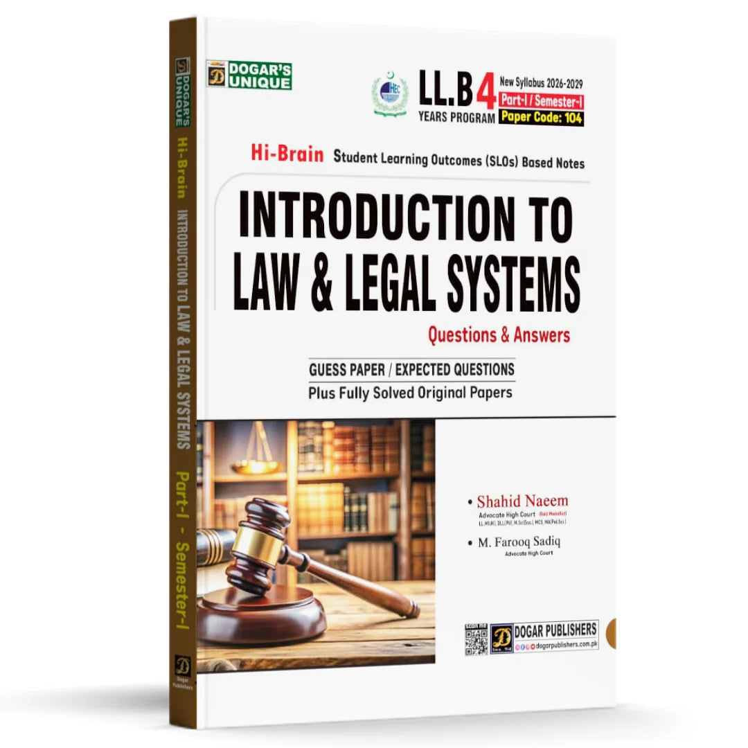Book titled 'Introduction to Law & Legal Systems' on a white background