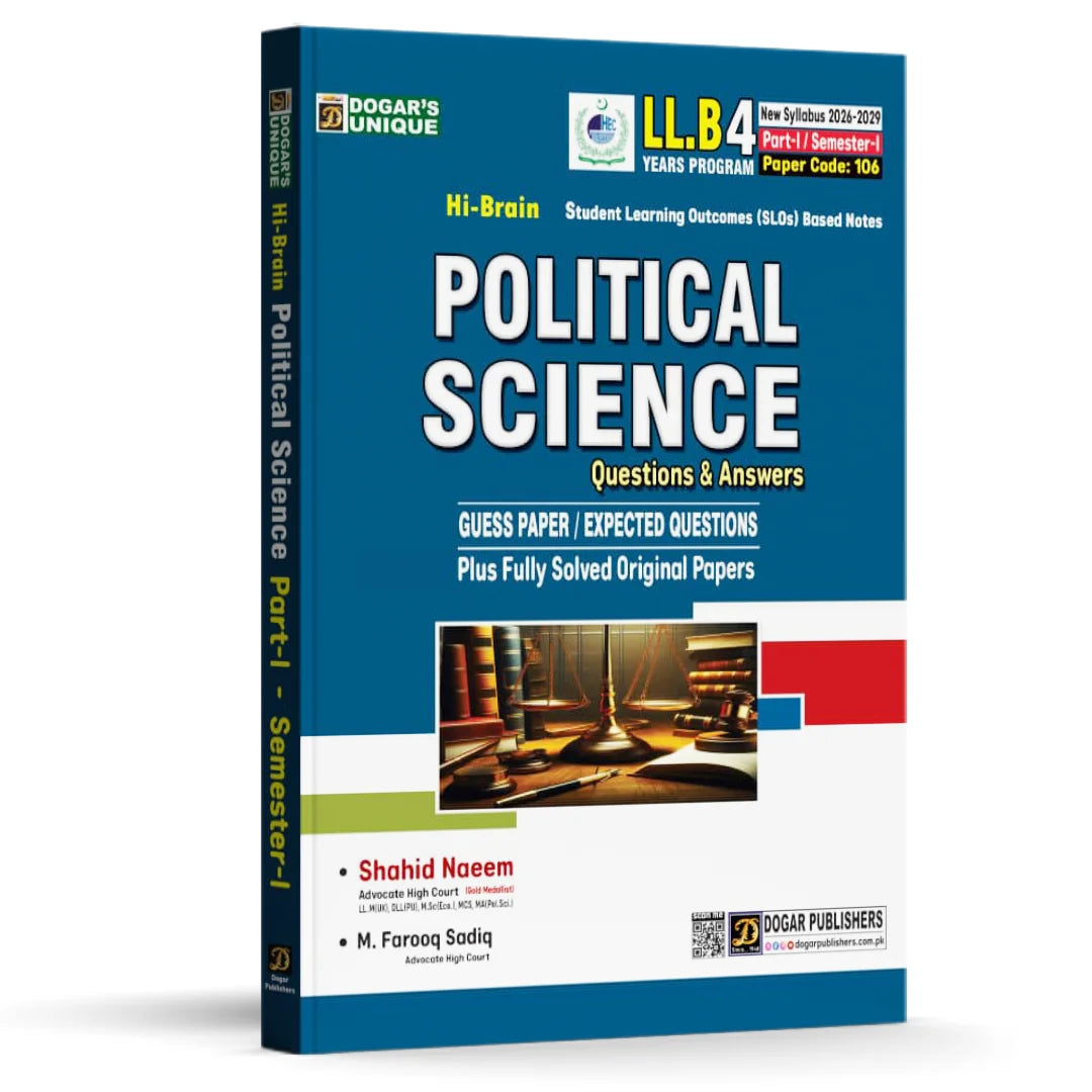 Book titled 'Political Science Questions & Answers' on a white background