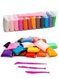 Light Clay Plasticine Modelling Clay Super Light 12 Color - BOOKS N ARTS 