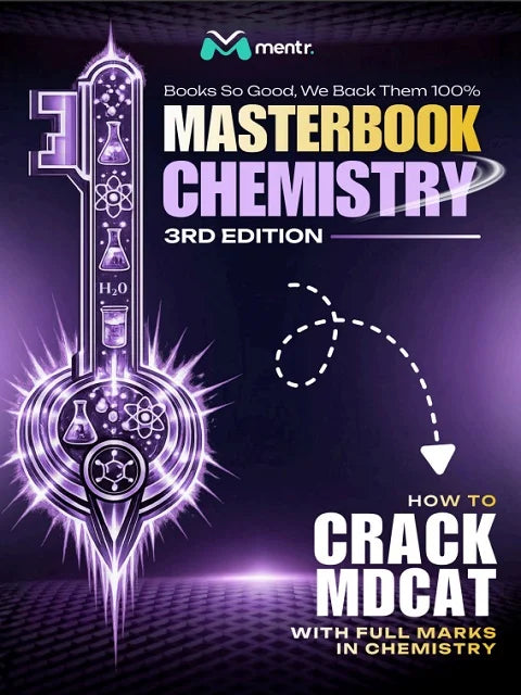 Book cover of 'Masterbook Chemistry' with a glowing key design on a dark background